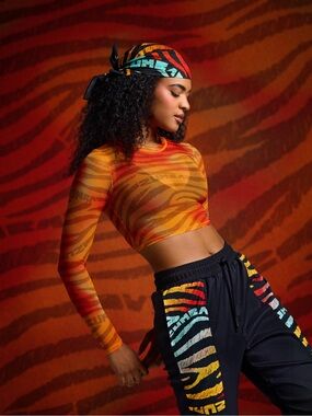 Wild Beat Long Sleeve Mesh Crop Top
